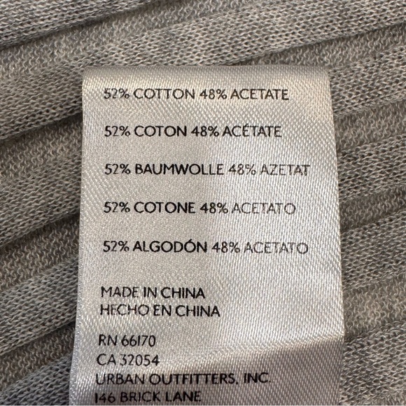 Free People Women’s Open Back Tie Gray Sweater Ribbed Knit Size M - Picture 8 of 9